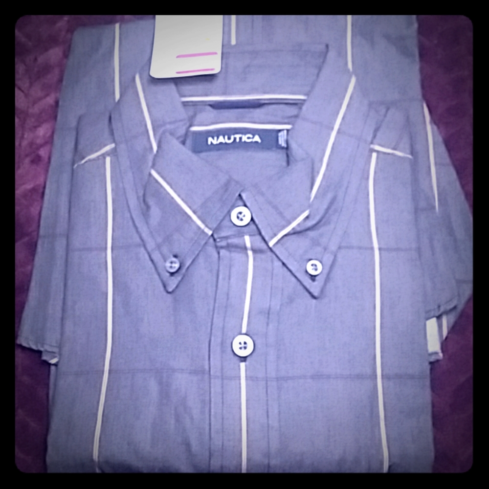 Grey Nautica Button Down Shirt